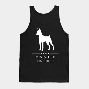 Miniature Pinscher Dog White Silhouette Tank Top